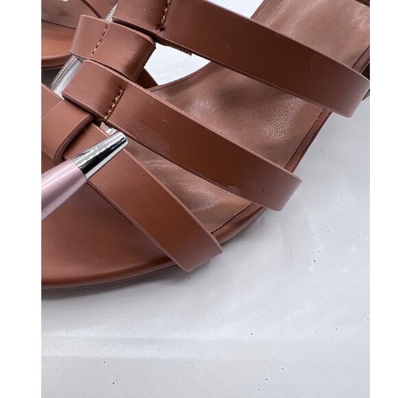 STYLE&CO 'BEAHH' STRAPPY DRESS SHOOTIES COGNAC BROWN SMOOTH WOMENS 10M NEW - Picture 10 of 12